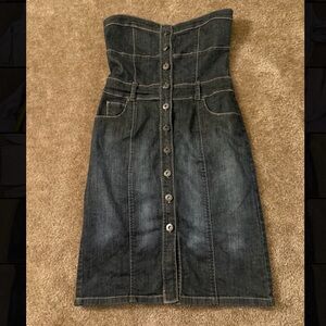 Etam Vintage Strapless Denim Dress